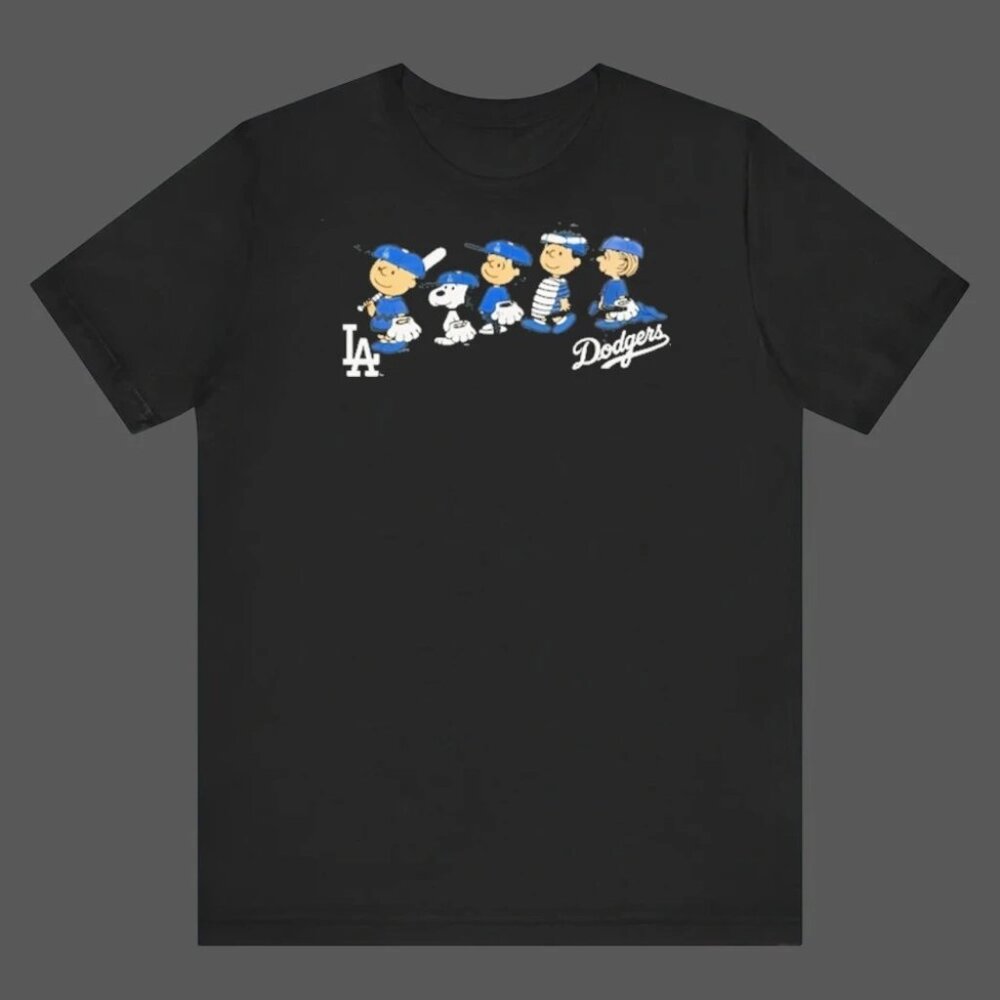 Peanuts Snoopy Charlie Brown Los Angeles Dodgers Baseball Team Unisex TShirt 166